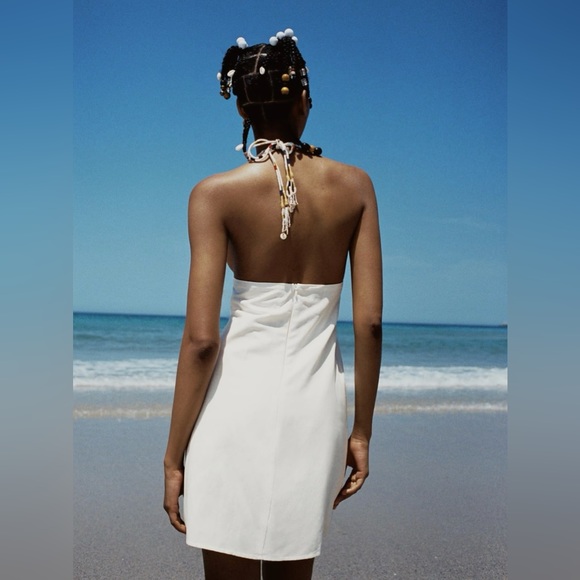 DRESS WITH LINEN WITH FANCY DETAILS - Picture 4 of 11